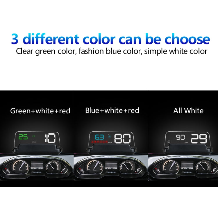 C500 Car HUD Virtual HD Projection Head-up Display, With Adjustable Reflection Board, Speed & RPM & Water Temperature & Oil Consumption & Driving Distance / Time & Voltage Display, Over Speed Alarm, Connect OBD2 Interface(Blue) - Head Up Display System by buy2fix | Online Shopping UK | buy2fix