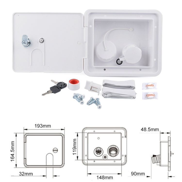 White Water Inlet Integrated Fill Dish Hatch Lock for RV Trailer Camper - In Car by buy2fix | Online Shopping UK | buy2fix