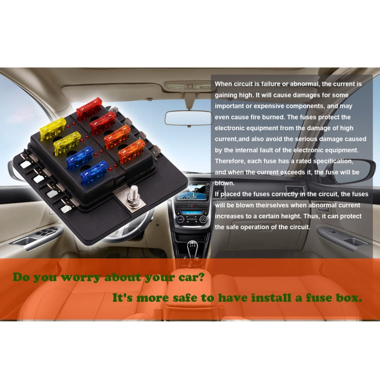 1 in 8 Out Fuse Box PC Terminal Block Fuse Holder Kits with LED Warning Indicator for Auto Car Truck Boat - In Car by buy2fix | Online Shopping UK | buy2fix