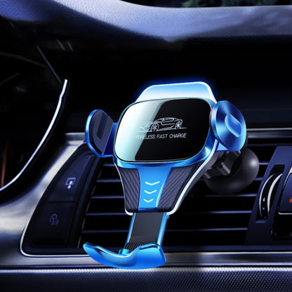 Car Air Outlet Induction Gravity Phone Wireless Charging Holder(Blue) - In Car by buy2fix | Online Shopping UK | buy2fix