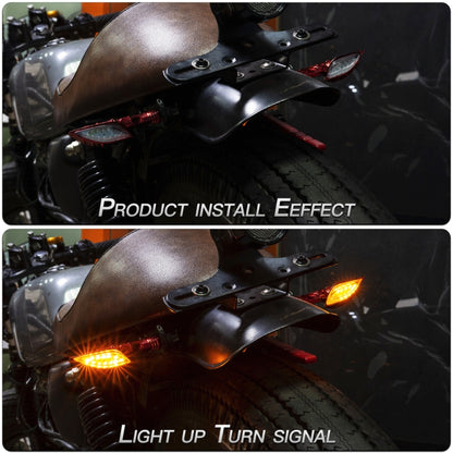 2pcs KC022 Motorcycle 12LEDs Turn Signal Light (Orange) - In Car by buy2fix | Online Shopping UK | buy2fix