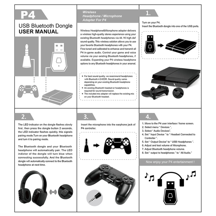 USB 4.0 Bluetooth Adapter Receiver and Transmitters for Sony PlayStation PS4 - Toys & Hobbies by buy2fix | Online Shopping UK | buy2fix