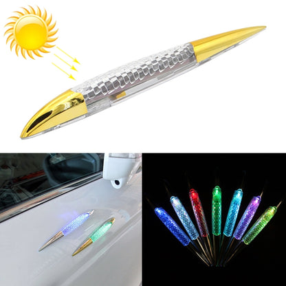 Car Solar Shark Gill Warning Lights Car Door Anti-collision Rear-end Collision LED Dlashing Lamp, Mode: Constant Bright + Flashing (Gold) - In Car by buy2fix | Online Shopping UK | buy2fix