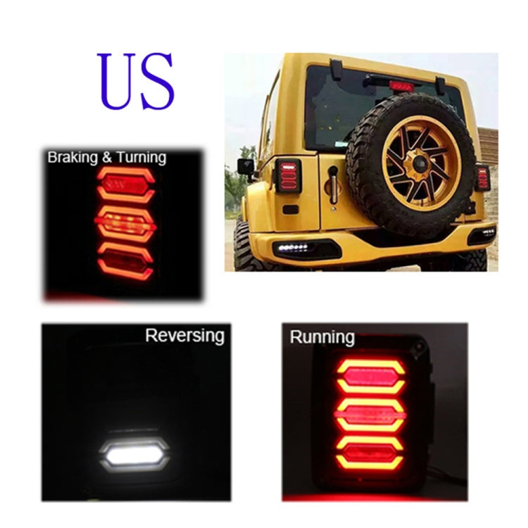 1 Pair 15W DC 12V IP67 4 in 1 Car LED Tail Lights / Driving Lights / Brake Lights/Turn Reverse, US Version - In Car by buy2fix | Online Shopping UK | buy2fix