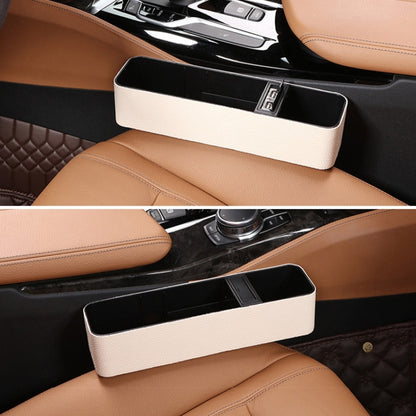1 Pair Car Multi-functional Seat Crevice USB Storage Box(Beige) - In Car by buy2fix | Online Shopping UK | buy2fix
