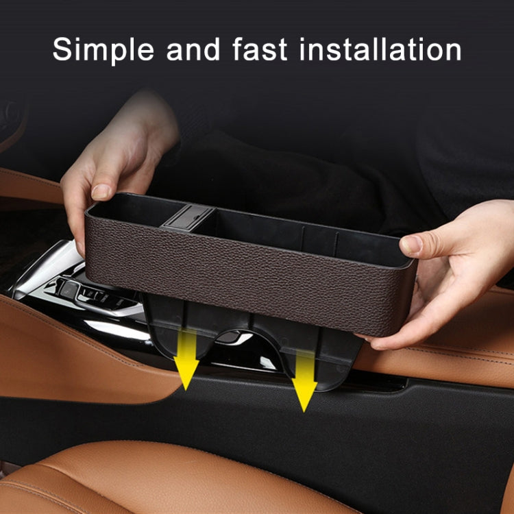 1 Pair Car Multi-functional Seat Crevice USB Storage Box(Beige) - In Car by buy2fix | Online Shopping UK | buy2fix