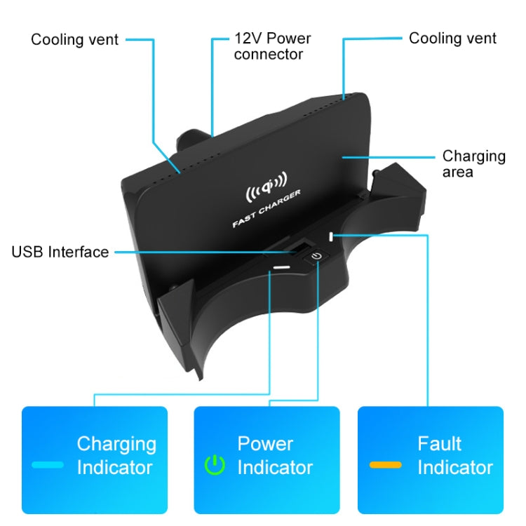 HFC-1012 Car Qi Standard Wireless Charger 10W Quick Charging for BMW X1 2016-2019, Left Driving - In Car by buy2fix | Online Shopping UK | buy2fix