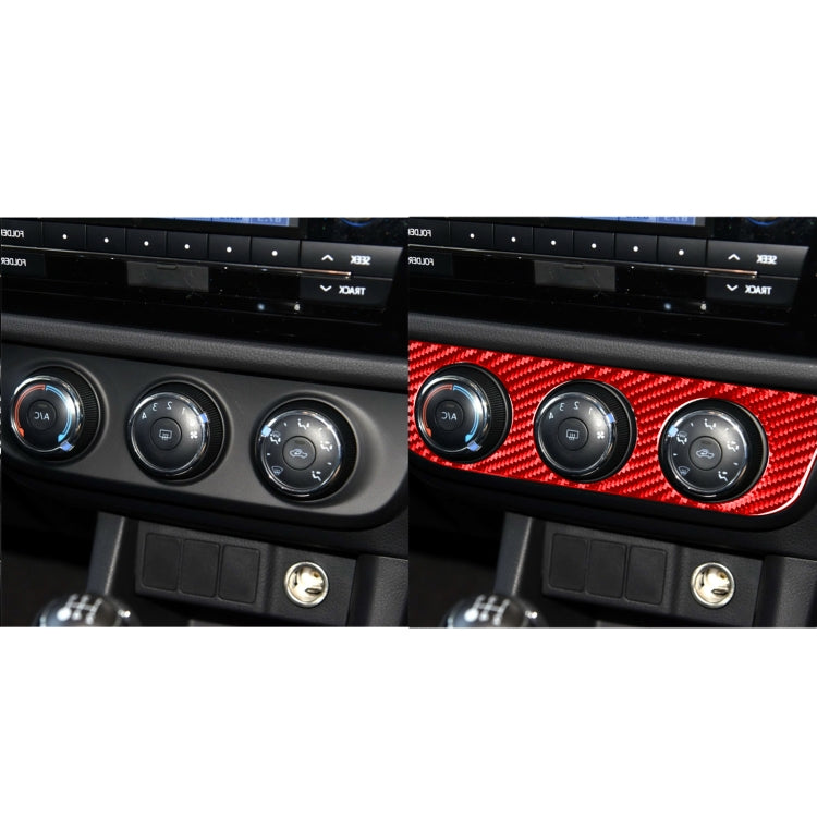 Carbon Fiber Car Air Conditioner Switch Panel A Decorative Sticker for Toyota Corolla 2014-2018,Right Drive (Red) - In Car by buy2fix | Online Shopping UK | buy2fix