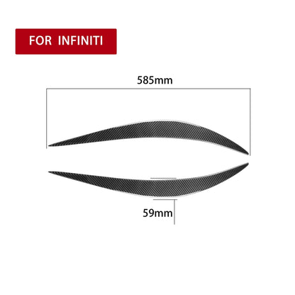 2 PCS / Set Carbon Fiber Car Lamp Eyebrow Decorative Sticker for Infiniti Q50 2014-2019, Drop Glue Version - In Car by buy2fix | Online Shopping UK | buy2fix