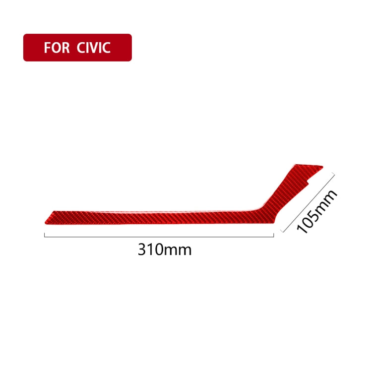 Car Carbon Fiber Below the Central Control Air Outlet Decorative Sticker for Honda Tenth Generation Civic 2016-2019, Right Drive (Red) - In Car by buy2fix | Online Shopping UK | buy2fix