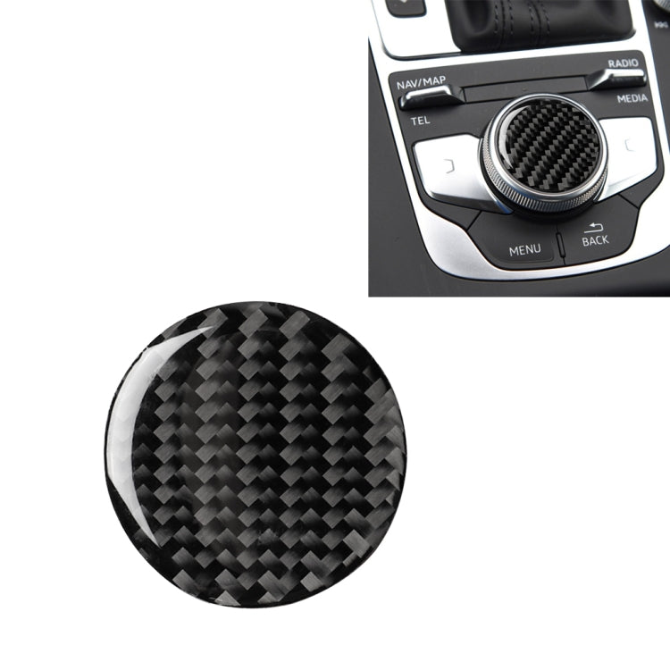 Car Carbon Fiber Central Control Knob Decorative Sticker for Audi A3 / A4L 2014-2019, Left and Right Drive Universal - In Car by buy2fix | Online Shopping UK | buy2fix