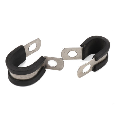 10 PCS Car Rubber Cushion Pipe Clamps Stainless Steel Clamps, Size: 13/8 inch (42mm) - In Car by buy2fix | Online Shopping UK | buy2fix