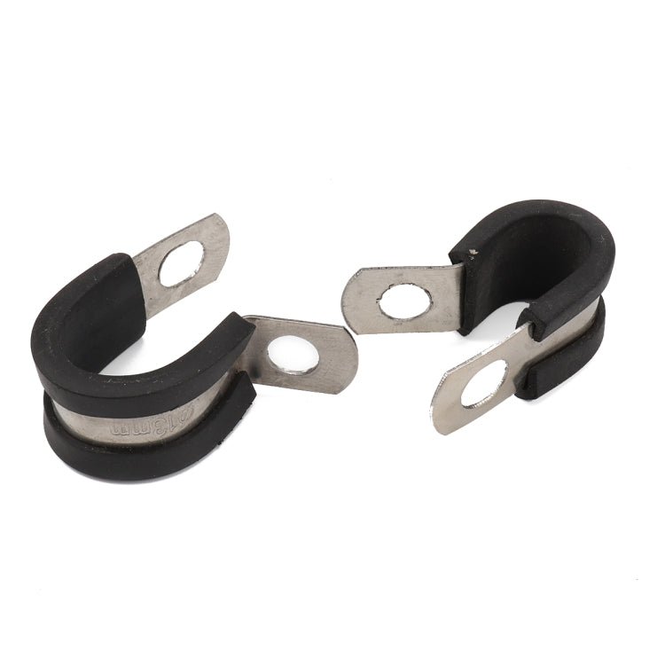 10 PCS Car Rubber Cushion Pipe Clamps Stainless Steel Clamps, Size: 3/8 inch (10mm) - In Car by buy2fix | Online Shopping UK | buy2fix