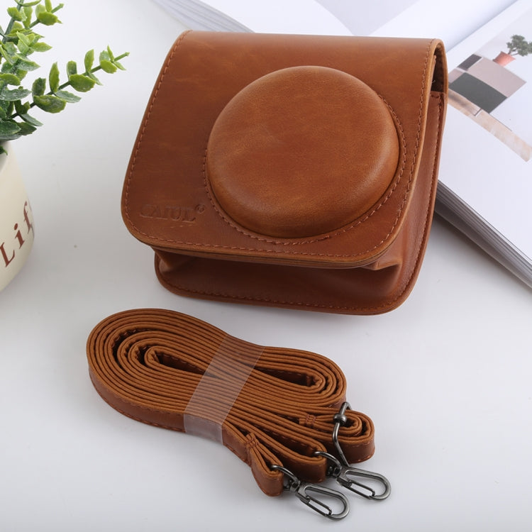 Retro Style Full Body Camera PU Leather Case Bag with Strap for FUJIFILM instax mini 9 / mini 8+ / mini 8(Brown) - Camera Accessories by buy2fix | Online Shopping UK | buy2fix