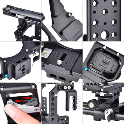 YELANGU CA7 YLG0908A Handle Video Camera Cage Stabilizer for Sony A7K & A7X & A73  & A7S & A7R & A7RII & A7SII (Black) - Camera Accessories by YELANGU | Online Shopping UK | buy2fix