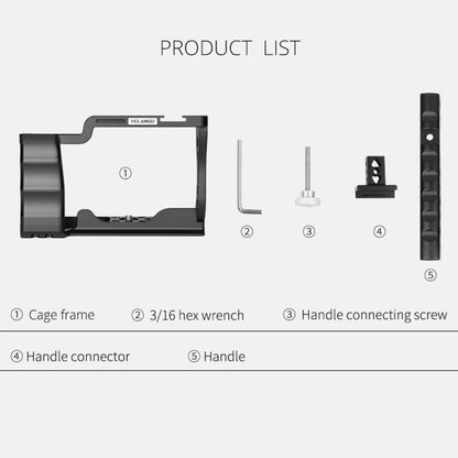 YELANGU C14 YLG0714A Video Camera Cage Stabilizer with Handle for Canon EOS M50(Black) - Camera Accessories by YELANGU | Online Shopping UK | buy2fix