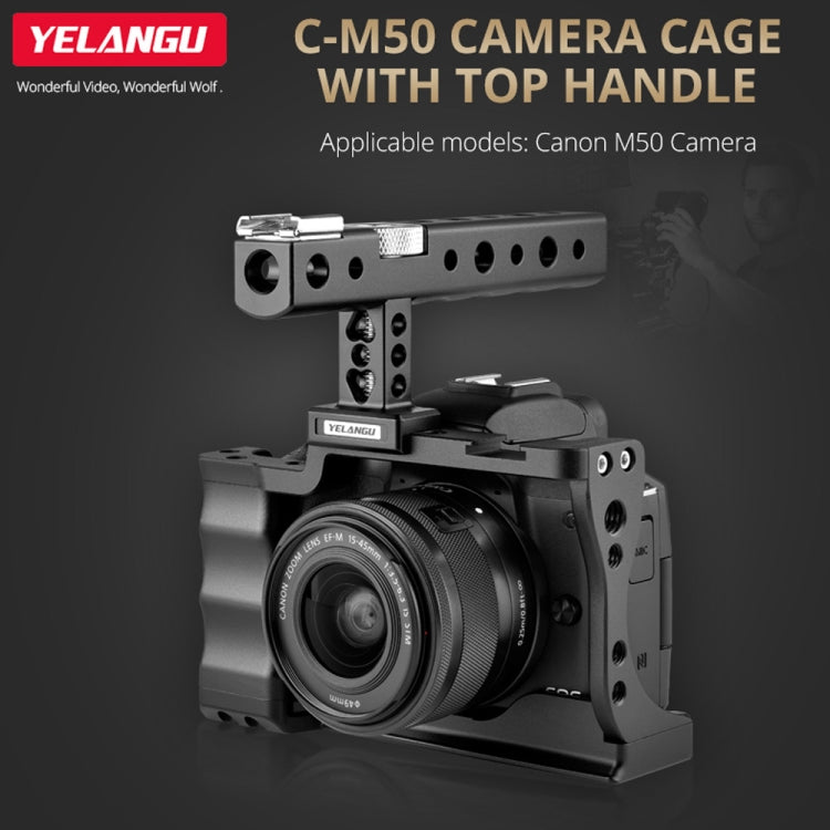 YELANGU C14 YLG0714A Video Camera Cage Stabilizer with Handle for Canon EOS M50(Black) - Camera Accessories by YELANGU | Online Shopping UK | buy2fix