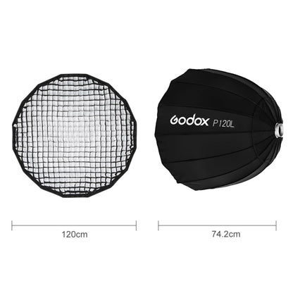 Godox P120L Diameter 120cm Parabolic Softbox Reflector Diffuser for Studio Speedlite Flash Softbox(Black) - Camera Accessories by Godox | Online Shopping UK | buy2fix