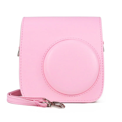 Retro Full Body PU Leather Case Camera  Bag with Strap for FUJIFILM instax mini 7+ (Pink) - Camera Accessories by buy2fix | Online Shopping UK | buy2fix