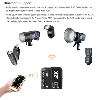 Godox X2T-F E-TTL II Bluetooth Wireless Flash Trigger for FUJIFILM (Black) - Camera Accessories by Godox | Online Shopping UK | buy2fix