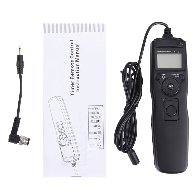 RST-7004 LCD Screen Time Lapse Intervalometer Shutter Release Digital Timer Remote Controller with N8 Cable for NIKON D3X/D3/D700/D300/D2X/D2H/D200/D1H/D1X/D800 Camera(Black) - Camera Accessories by buy2fix | Online Shopping UK | buy2fix