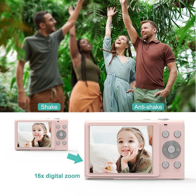 DC402 2.4 inch 44MP 16X Zoom 1080P Full HD Digital Camera Children Card Camera, AU Plug(Pink) - Consumer Electronics by buy2fix | Online Shopping UK | buy2fix