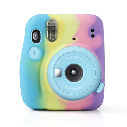 Rainbow Soft Silicone Protective Case for Fujifilm Instax mini 11 (Dark Blue) - Camera Accessories by buy2fix | Online Shopping UK | buy2fix