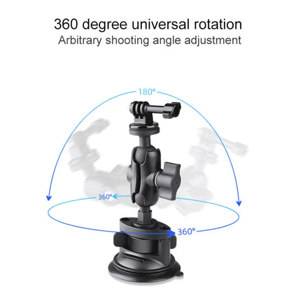 Single Suction Cup Mount Holder with Tripod Adapter & Steel Tether & Safety Buckle (Black) - DJI & GoPro Accessories by buy2fix | Online Shopping UK | buy2fix