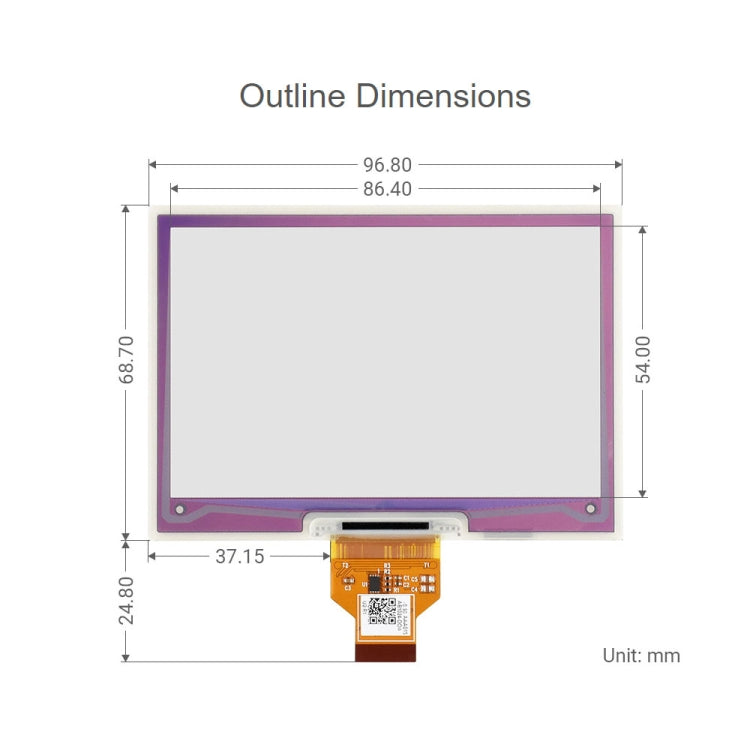 Waveshare 4.01 inch  ACeP 640x400 Pixel 7-Color E-Paper E-Ink Raw Display, without PCB - Modules Expansions Accessories by WAVESHARE | Online Shopping UK | buy2fix