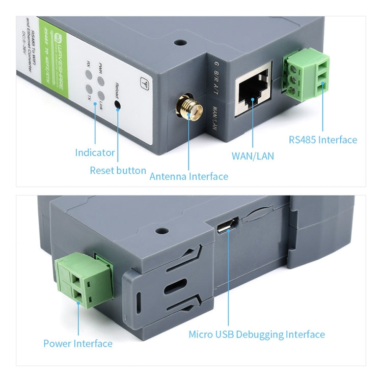 Waveshare Rail-Mount Serial Server RS485 to WIFI/Ethernet Module, Modbus MQTT Gateway - Consumer Electronics by WAVESHARE | Online Shopping UK | buy2fix