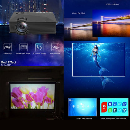 UC68+ 40ANSI 1024 x 600P Home Theater Multimedia HD LED Projector,  Support USB/SD/HDMI/VGA/IR - LED Projector by buy2fix | Online Shopping UK | buy2fix