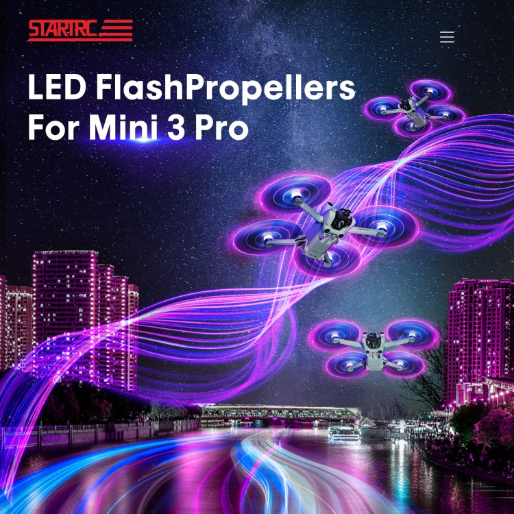 For DJI Mavic Mini 3 Pro STARTRC 2 Pairs Color LED Flash Lamp Low Noise Propellers (Transparent) - DIY Propeller by STARTRC | Online Shopping UK | buy2fix