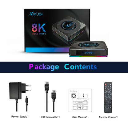 X96 X4 8K Smart TV BOX Android 11.0 Media Player with Remote Control, Amlogic S905X4 Quad Core ARM Cortex A55, RAM: 4GB, ROM: 64GB, Support 1000M, Dual Band WiFi, Bluetooth, US Plug - Consumer Electronics by Beelink | Online Shopping UK | buy2fix