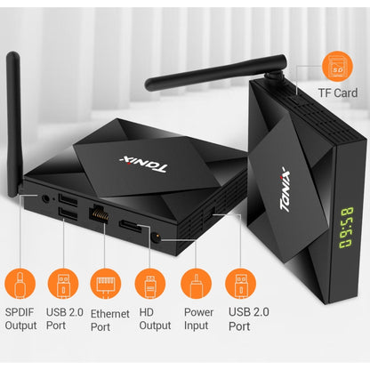 TANIX TX6s 4K Smart TV BOX Android 10 Media Player wtih Remote Control, Quad Core Allwinner H616, RAM: 4GB, ROM: 64GB, 2.4GHz/5GHz WiFi, Bluetooth, EU Plug - Consumer Electronics by buy2fix | Online Shopping UK | buy2fix