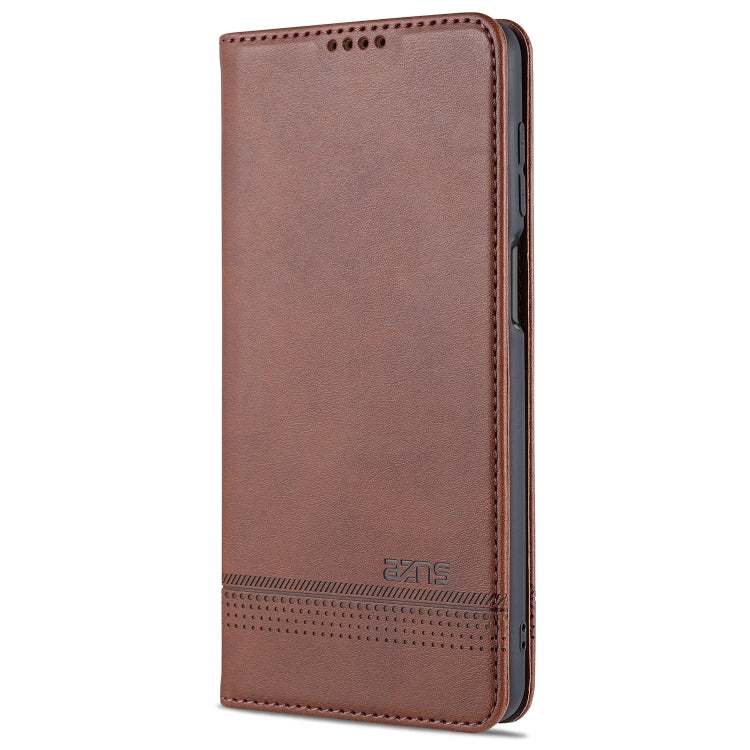 For Xiaomi Redmi Note 9 Pro / Note 9s AZNS Magnetic Calf Texture Horizontal Flip Leather Case with Card Slots & Holder & Wallet(Dark Brown) - Xiaomi Cases by AZNS | Online Shopping UK | buy2fix