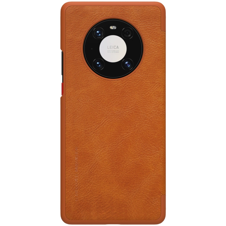 For Huawei Mate 40 Pro NILLKIN QIN Series Crazy Horse Texture Horizontal Flip Leather Case with Card Slot(Brown) - Mobile Accessories by NILLKIN | Online Shopping UK | buy2fix