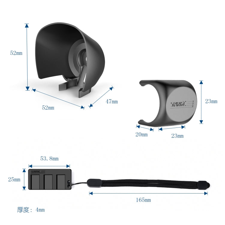 STARTRC 1108888 3 PCS / Set Multi-function Sunshade Lens Protective Cover Storage Board Set for DJI OSMO Pocket 2(Black) - DJI & GoPro Accessories by STARTRC | Online Shopping UK | buy2fix