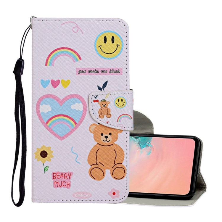 For Samsung Galaxy A02s(EU Edition) Colored Drawing Pattern Horizontal Flip Leather Case with Holder & Card Slots & Wallet & Lanyard(Smiling Bear) - Galaxy Phone Cases by ViLi | Online Shopping UK | buy2fix