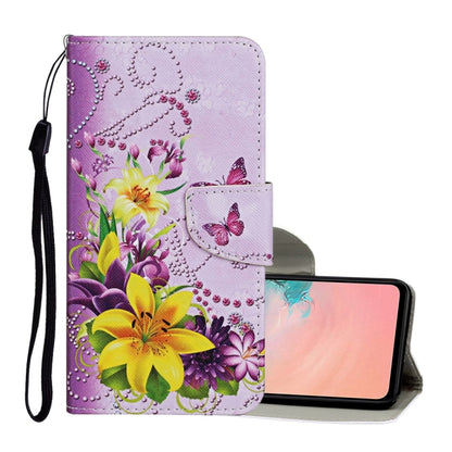 For Samsung Galaxy A02s(EU Edition) Colored Drawing Pattern Horizontal Flip Leather Case with Holder & Card Slots & Wallet & Lanyard(Yellow Flower Butterfly) - Galaxy Phone Cases by ViLi | Online Shopping UK | buy2fix