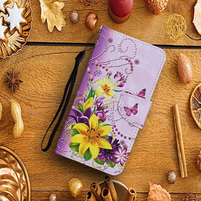 For Samsung Galaxy A02s(EU Edition) Colored Drawing Pattern Horizontal Flip Leather Case with Holder & Card Slots & Wallet & Lanyard(Yellow Flower Butterfly) - Galaxy Phone Cases by ViLi | Online Shopping UK | buy2fix