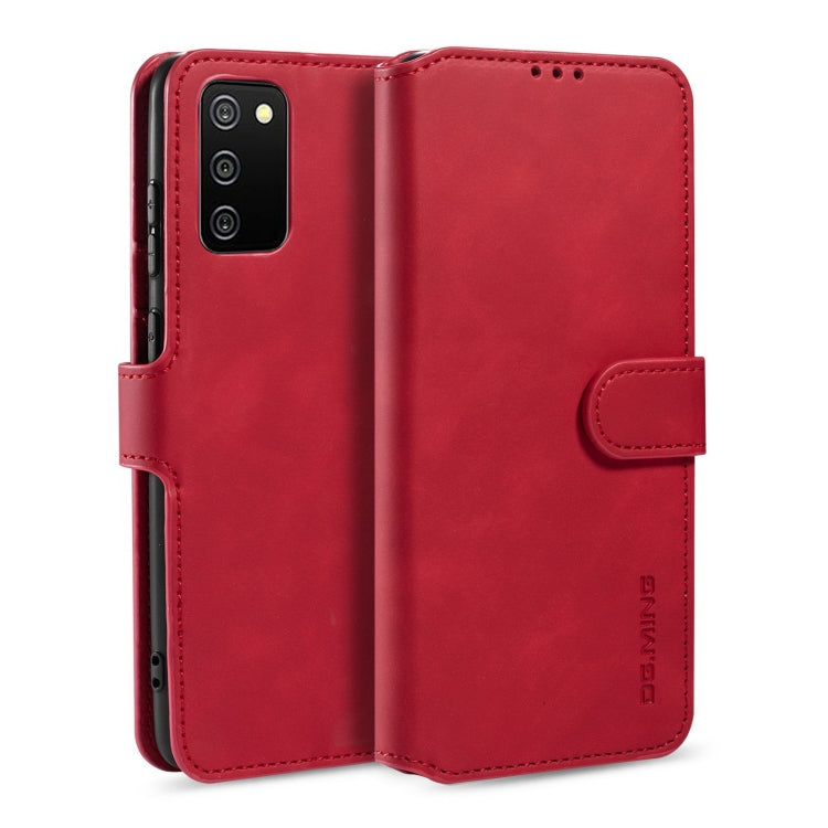 For samsung Galaxy A02s DG.MING Retro Oil Side Horizontal Flip Leather Case with Holder & Card Slots & Wallet(Red) - Galaxy Phone Cases by DG.MING | Online Shopping UK | buy2fix