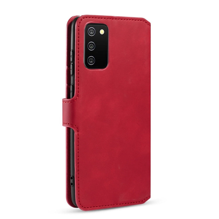 For samsung Galaxy A02s DG.MING Retro Oil Side Horizontal Flip Leather Case with Holder & Card Slots & Wallet(Red) - Galaxy Phone Cases by DG.MING | Online Shopping UK | buy2fix