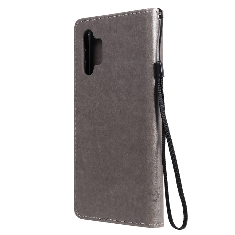 For Samsung Galaxy A32 5G Tree & Cat Pattern Pressed Printing Horizontal Flip PU Leather Case with Holder & Card Slots & Wallet & Lanyard(Gray) - Galaxy Phone Cases by imak | Online Shopping UK | buy2fix