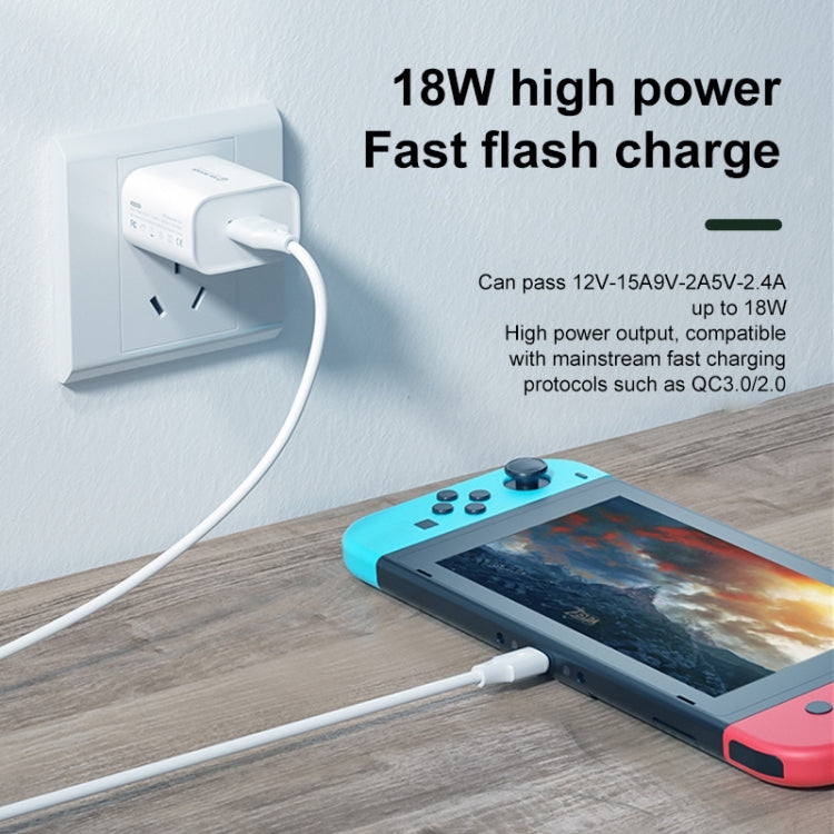 WK WP-U57 18W Speed QC3.0 Fast Charger + USB to Type-C / USB-C Data Cable, Plug Type:US Plug - USB Charger by WK | Online Shopping UK | buy2fix