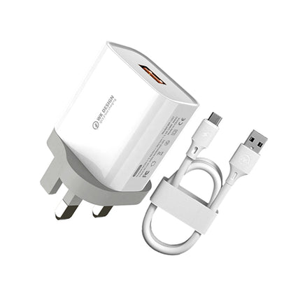 WK WP-U57 Max 18W Maxspeed QC3.0 Fast Charger + USB to 8 Pin Data Cable, Plug Type:UK Plug - USB Charger by WK | Online Shopping UK | buy2fix