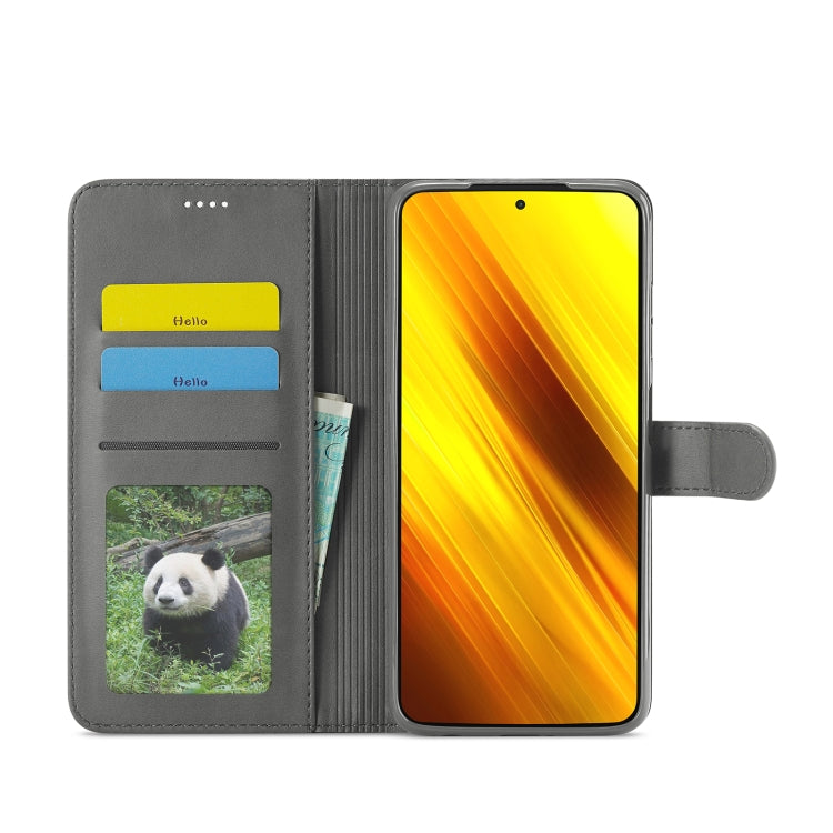 For Xiaomi Poco X3 NFC LC.IMEEKE Calf Texture Horizontal Flip Leather Case with Holder & Card Slots & Wallet(Grey) - Xiaomi Cases by LC.IMEEKE | Online Shopping UK | buy2fix