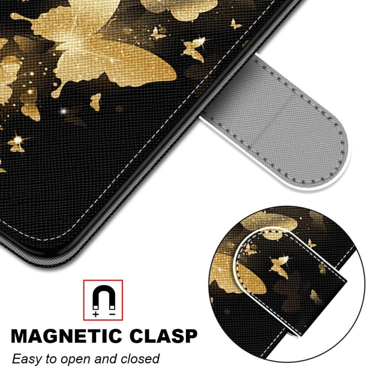 For Xiaomi Redmi Note 10 5G Coloured Drawing Cross Texture Horizontal Flip PU Leather Case with Holder & Card Slots & Wallet & Lanyard(Golden Butterfly Group) - Xiaomi Cases by buy2fix | Online Shopping UK | buy2fix