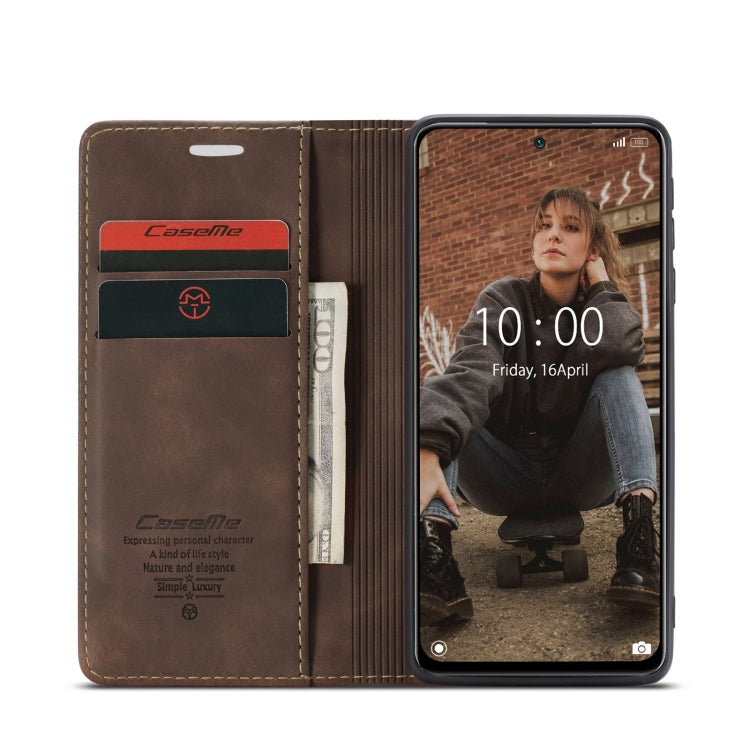 For Xiaomi Redmi Note 10 4G / Note 10s CaseMe 013 Multifunctional Horizontal Flip Leather Case with Holder & Card Slot & Wallet(Coffee) - Xiaomi Accessories by CaseMe | Online Shopping UK | buy2fix