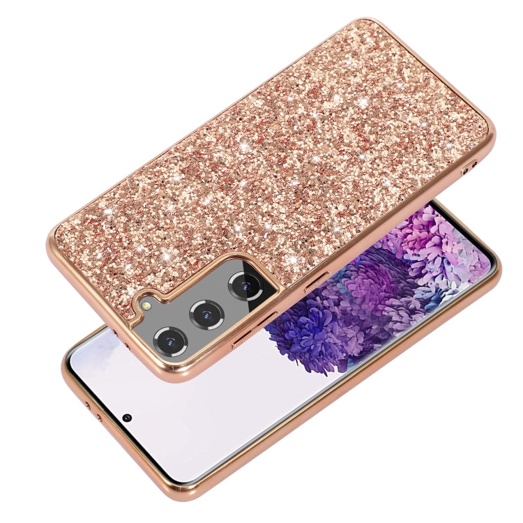 For Samsung Galaxy S21 FE Glitter Powder Shockproof TPU Protective Case(Black) - Samsung Accessories by buy2fix | Online Shopping UK | buy2fix