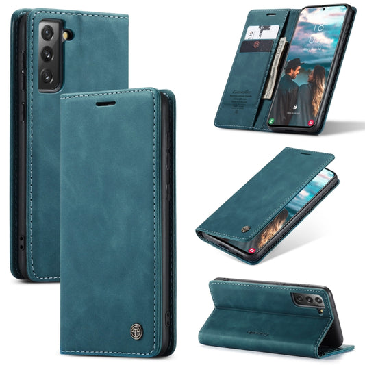 For Samsung Galaxy S21 FE CaseMe 013 Multifunctional Horizontal Flip Leather Case, with Card Slot & Holder & Wallet(Blue) - Galaxy Phone Cases by CaseMe | Online Shopping UK | buy2fix